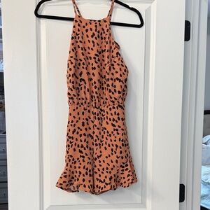 Leopard Print Halter Romper